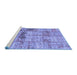 Sideview of Machine Washable Patchwork Blue Transitional Rug, wshcon1449blu