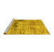 Sideview of Machine Washable Patchwork Yellow Transitional Rug, wshcon1449yw