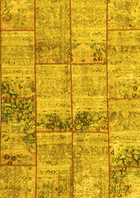 Patchwork Yellow Transitional Rug, con1449yw