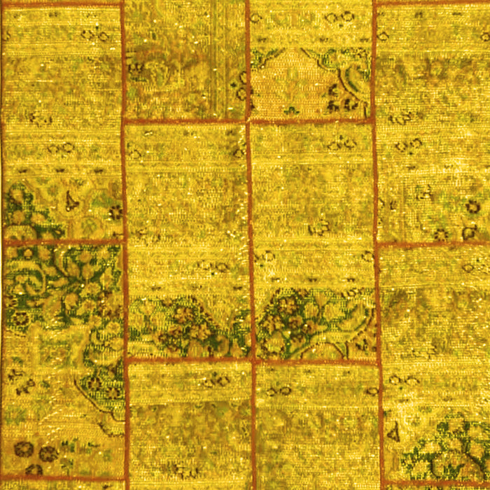 Patchwork Yellow Transitional Rug, con1449yw