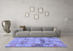 Machine Washable Patchwork Blue Transitional Rug in a Living Room, wshcon1449blu