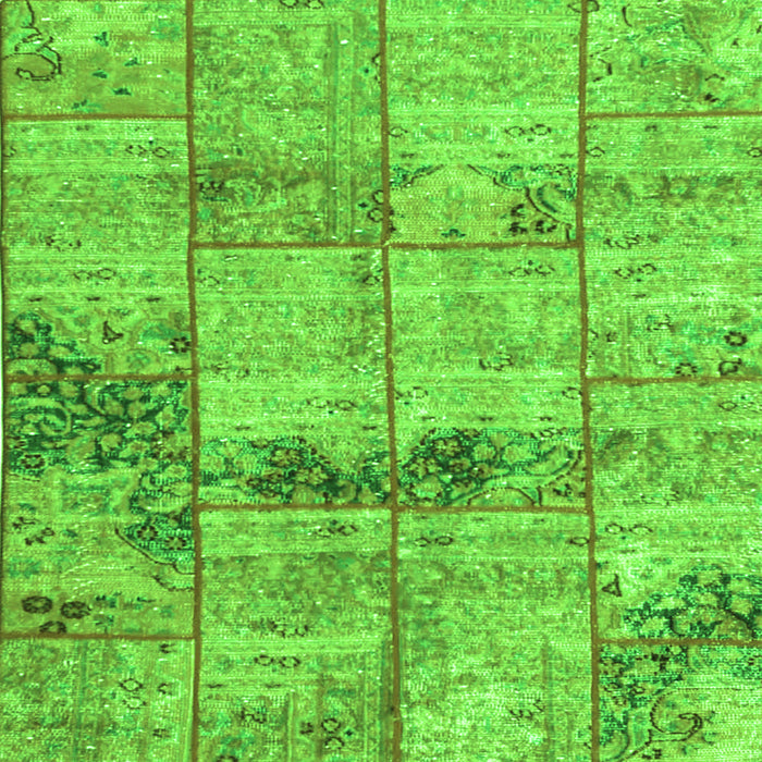 Serging Thickness of Patchwork Green Transitional Rug, con1449grn