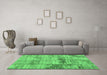 Machine Washable Patchwork Emerald Green Transitional Area Rugs in a Living Room,, wshcon1449emgrn