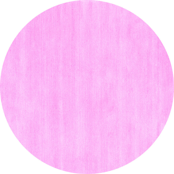 Round Abstract Pink Contemporary Rug, con144pnk