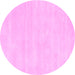 Round Abstract Pink Contemporary Rug, con144pnk