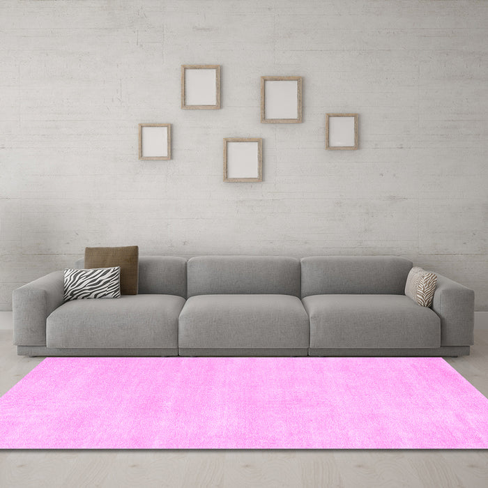 Machine Washable Abstract Pink Contemporary Rug in a Living Room, wshcon144pnk