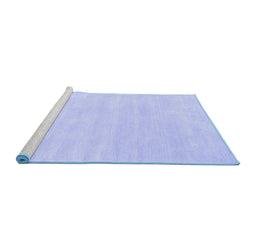 Sideview of Machine Washable Abstract Blue Contemporary Rug, wshcon144blu