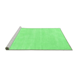 Sideview of Machine Washable Abstract Emerald Green Contemporary Area Rugs, wshcon144emgrn