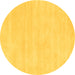 Round Abstract Yellow Contemporary Rug, con144yw