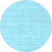 Round Abstract Light Blue Contemporary Rug, con144lblu