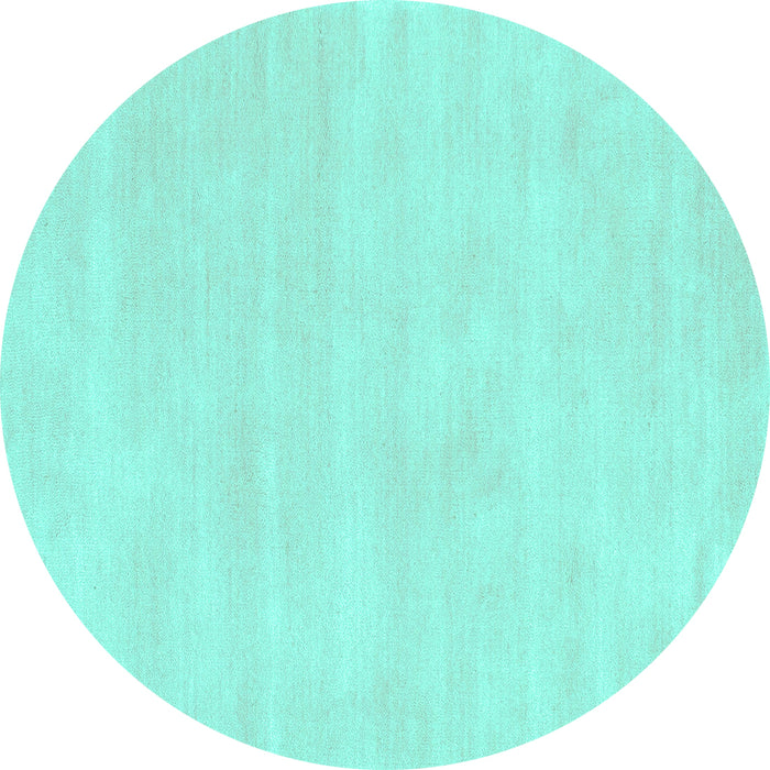Round Abstract Turquoise Contemporary Rug, con144turq
