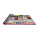 Thickness of Contemporary Cherry Red Patchwork Rug, con1450