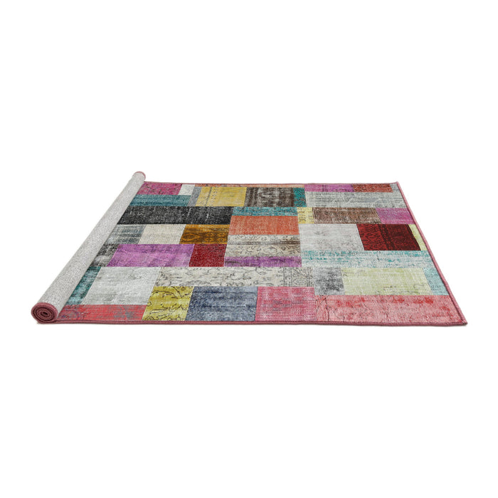 Serging Thickness of Machine Washable Contemporary Cherry Red Rug, wshcon1450