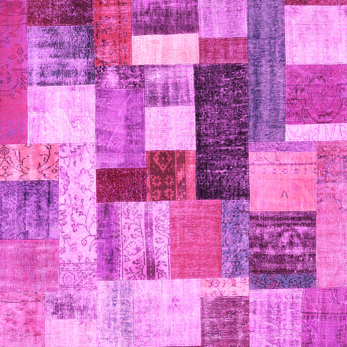 Machine Washable Patchwork Pink Transitional Rug, wshcon1450pnk