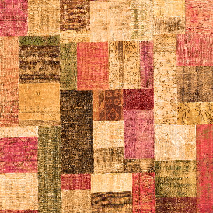 Patchwork Orange Transitional Rug, con1450org
