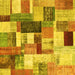 Square Patchwork Yellow Transitional Rug, con1450yw