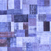 Square Machine Washable Patchwork Blue Transitional Rug, wshcon1450blu