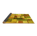 Sideview of Patchwork Yellow Transitional Rug, con1450yw