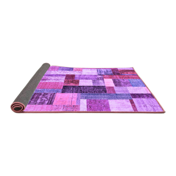Sideview of Patchwork Purple Transitional Rug, con1450pur
