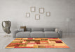 Machine Washable Patchwork Orange Transitional Area Rugs in a Living Room, wshcon1450org