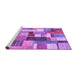 Sideview of Machine Washable Patchwork Purple Transitional Area Rugs, wshcon1450pur