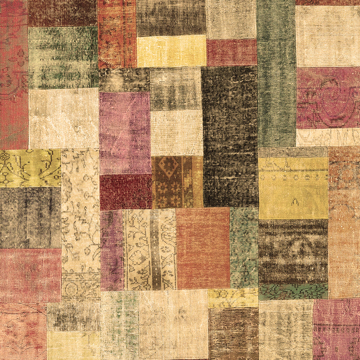Patchwork Brown Transitional Rug, con1450brn