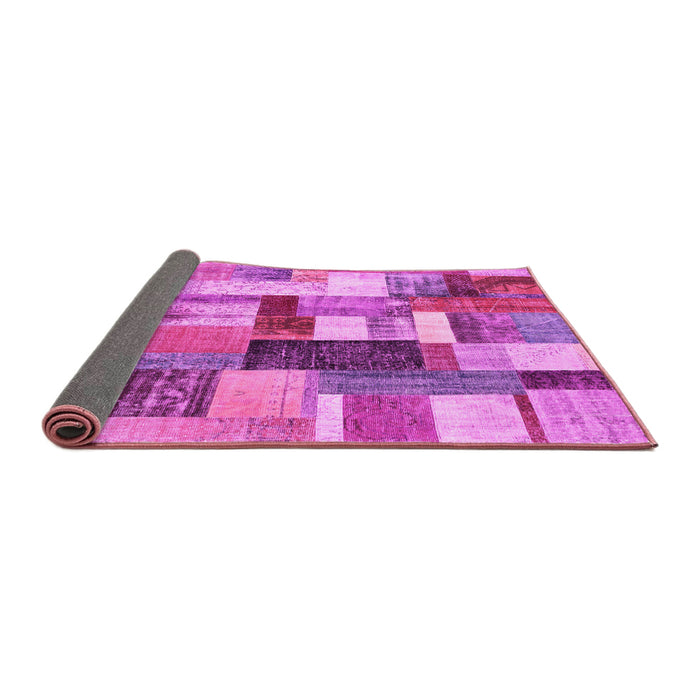 Sideview of Patchwork Pink Transitional Rug, con1450pnk