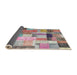 Thickness of Contemporary Raspberry Purple Patchwork Rug, con1451