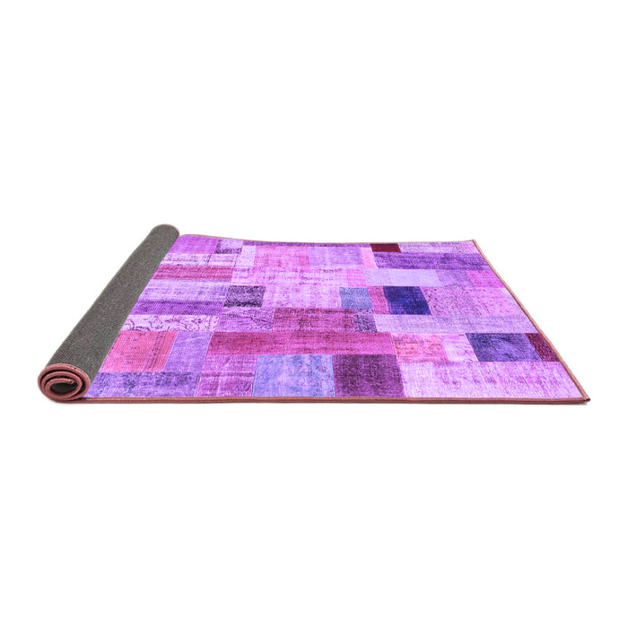 Sideview of Patchwork Purple Transitional Rug, con1451pur
