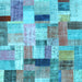 Square Patchwork Light Blue Transitional Rug, con1451lblu