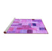 Sideview of Machine Washable Patchwork Purple Transitional Area Rugs, wshcon1451pur