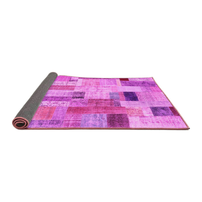 Sideview of Patchwork Pink Transitional Rug, con1451pnk