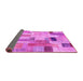 Sideview of Patchwork Pink Transitional Rug, con1451pnk