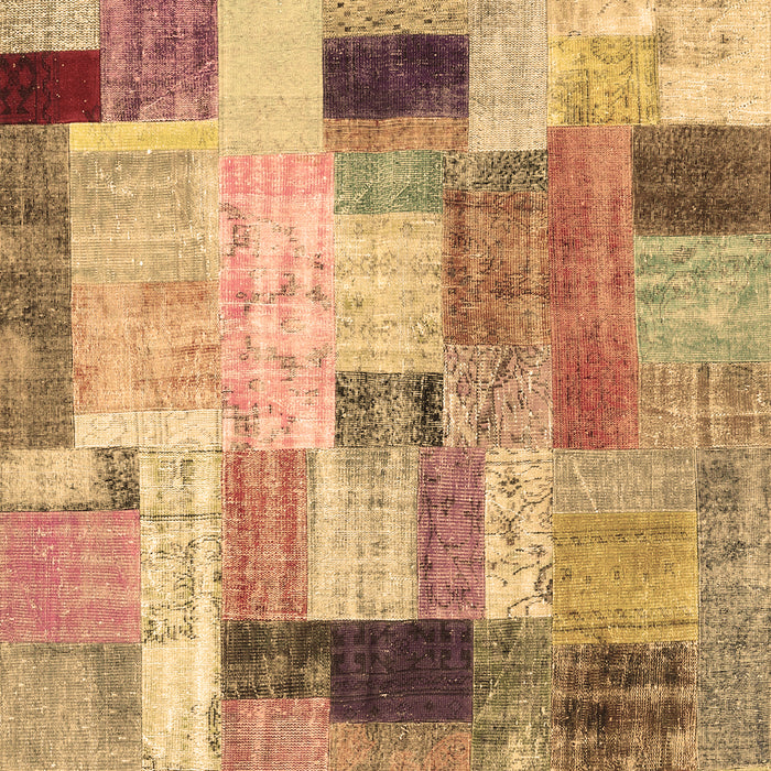 Patchwork Brown Transitional Rug, con1451brn