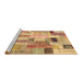 Sideview of Machine Washable Patchwork Brown Transitional Rug, wshcon1451brn