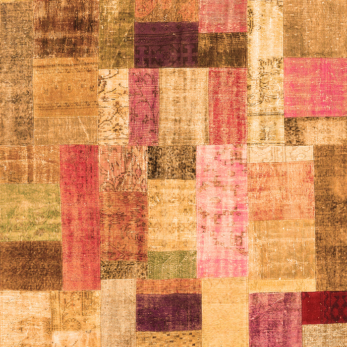 Patchwork Orange Transitional Rug, con1451org