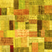 Square Patchwork Yellow Transitional Rug, con1451yw