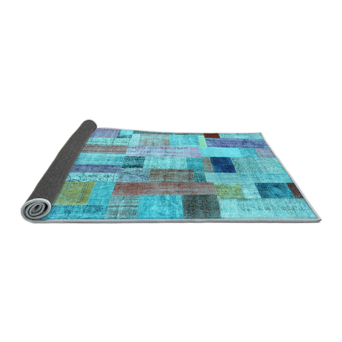 Sideview of Patchwork Light Blue Transitional Rug, con1451lblu