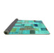 Sideview of Patchwork Turquoise Transitional Rug, con1451turq