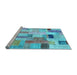 Sideview of Machine Washable Patchwork Light Blue Transitional Rug, wshcon1451lblu