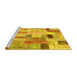 Sideview of Machine Washable Patchwork Yellow Transitional Rug, wshcon1451yw