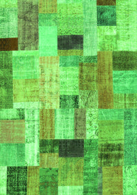 Patchwork Green Transitional Rug, con1451grn