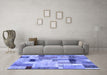 Machine Washable Patchwork Blue Transitional Rug in a Living Room, wshcon1451blu