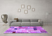 Machine Washable Patchwork Purple Transitional Area Rugs in a Living Room, wshcon1451pur