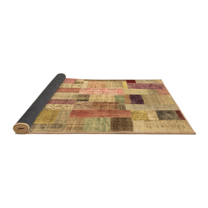 Sideview of Patchwork Brown Transitional Rug, con1451brn