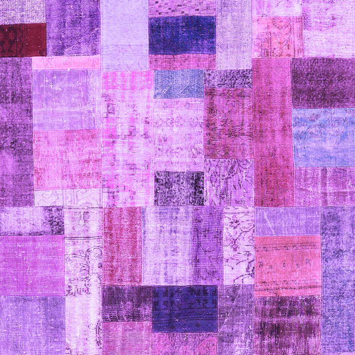 Machine Washable Patchwork Purple Transitional Area Rugs, wshcon1451pur