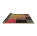 Thickness of Contemporary Saffron Red Patchwork Rug, con1452