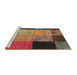 Serging Thickness of Machine Washable Contemporary Saffron Red Rug, wshcon1452