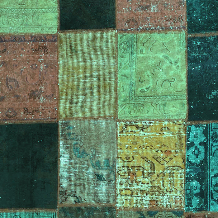 Patchwork Turquoise Transitional Rug, con1452turq