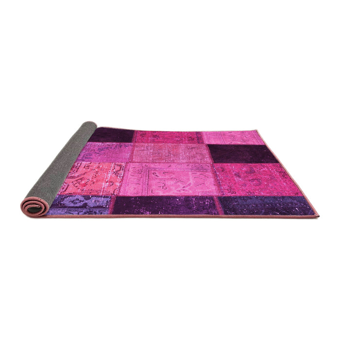 Sideview of Patchwork Pink Transitional Rug, con1452pnk